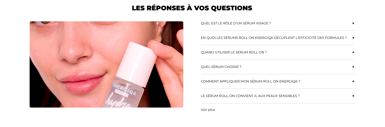 Exemple de section avec du texte et une FAQ